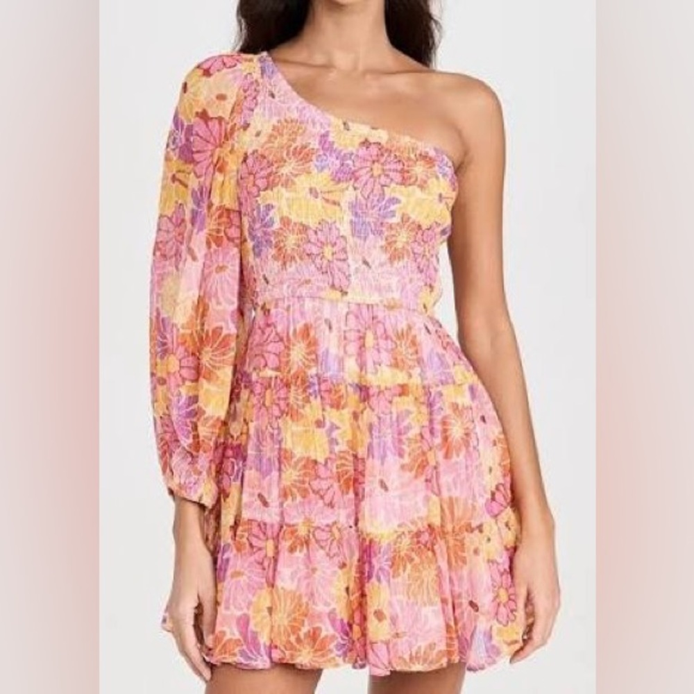 Joanna One-Shoulder Floral Mini Dress. NWOT. SUNDRESS Label.